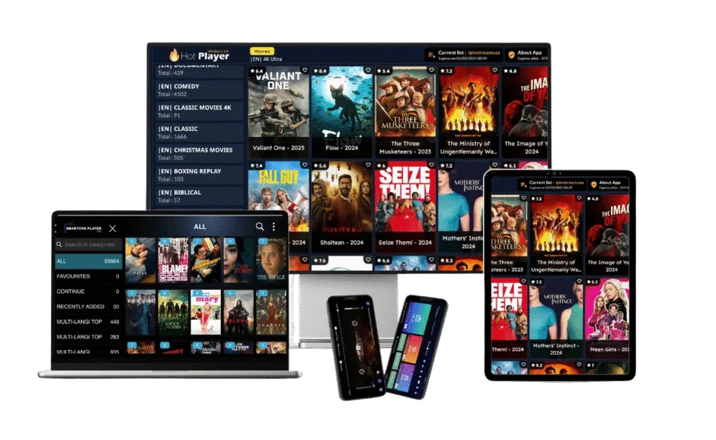 Best IPTV apps for Amazon Firestick 2026 — TiviMate IPTV Player, IPTV Smarters Pro and GSE Smart IPTV shown on Firestick home screen with channel guide