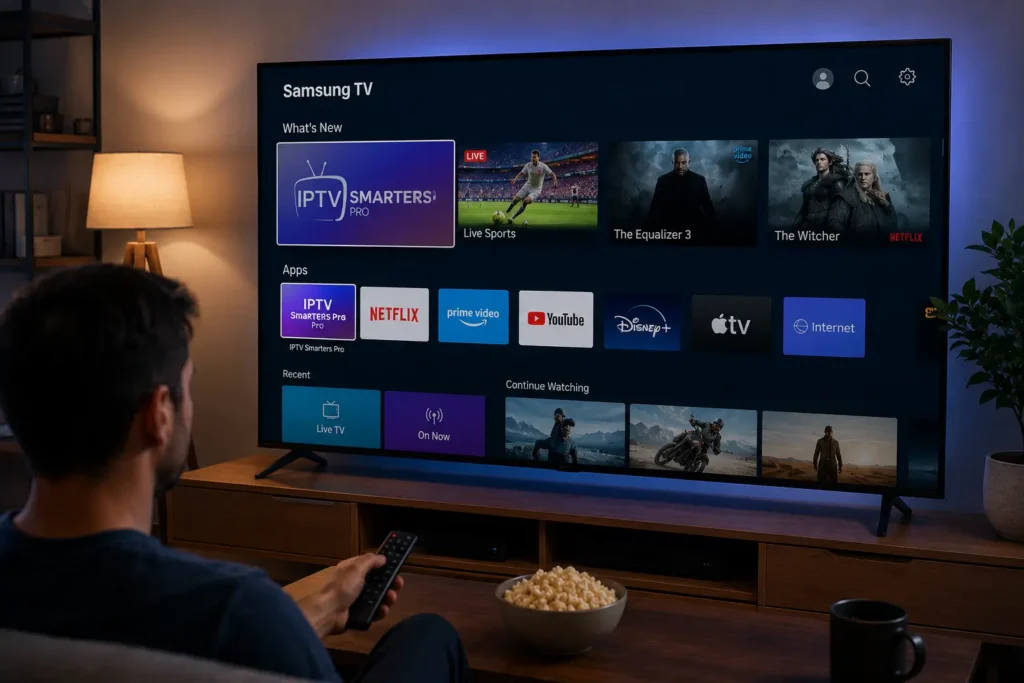 IPTV service compatible devices USA — Amazon Firestick Apple TV Samsung Smart TV LG Smart TV iPhone Android MAG Box all supported by one IPTV subscription