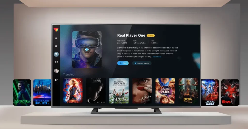 IPTV service EPG electronic program guide USA — 7-day live TV channel schedule showing US networks ABC NBC CBS Fox sports and entertainment 2026