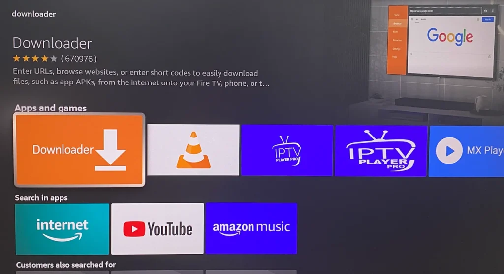 Step 3 — Get IPTV Smarters Pro downloader code or APK URL from downloadercodes.com to sideload on Amazon Firestick using Downloader app