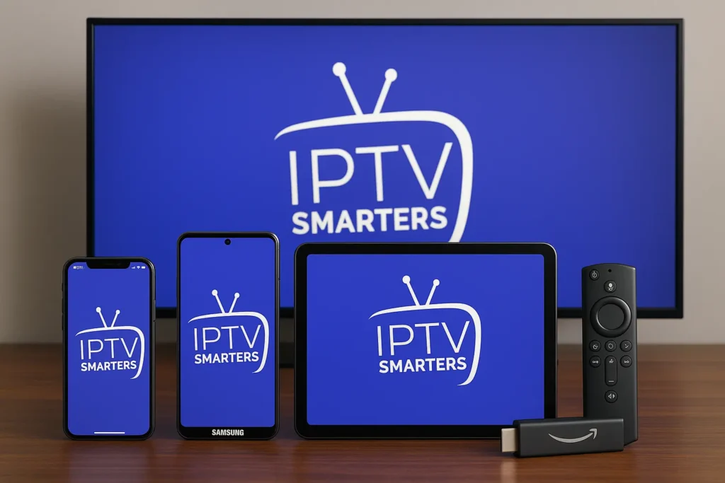 IPTV Smarters Pro on PC Windows — running via BlueStacks Android emulator to watch live IPTV channels and VOD on Windows 10 and Windows 11 laptop or desktop